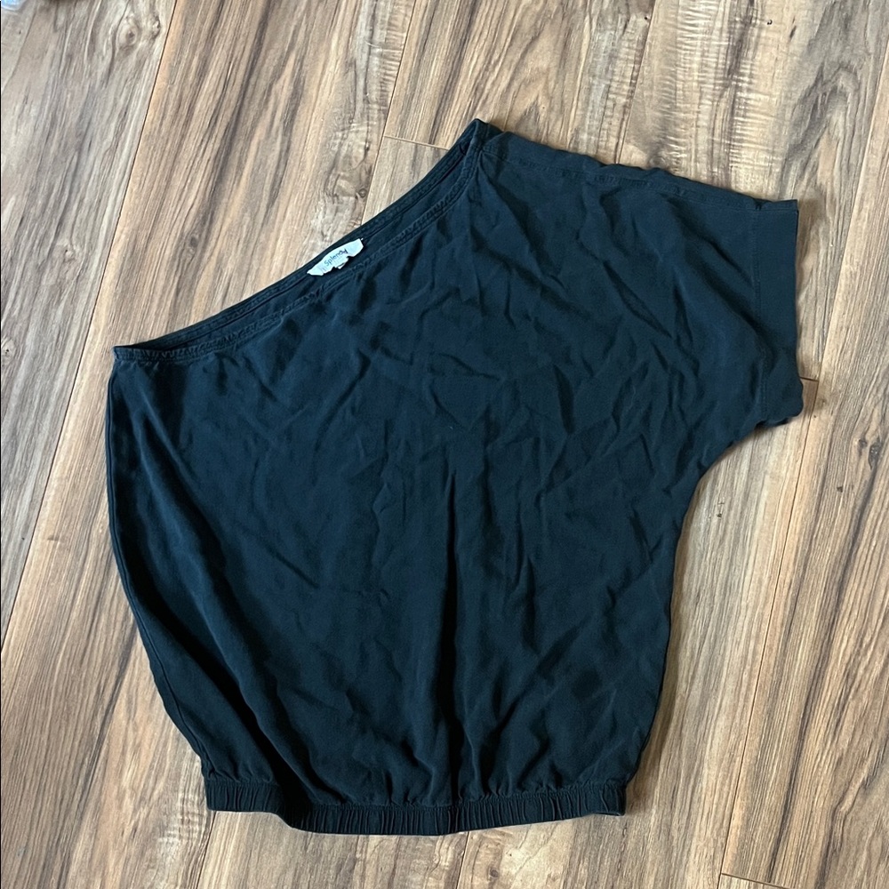 Splendid One Shoulder Charcoal Textured Top XS